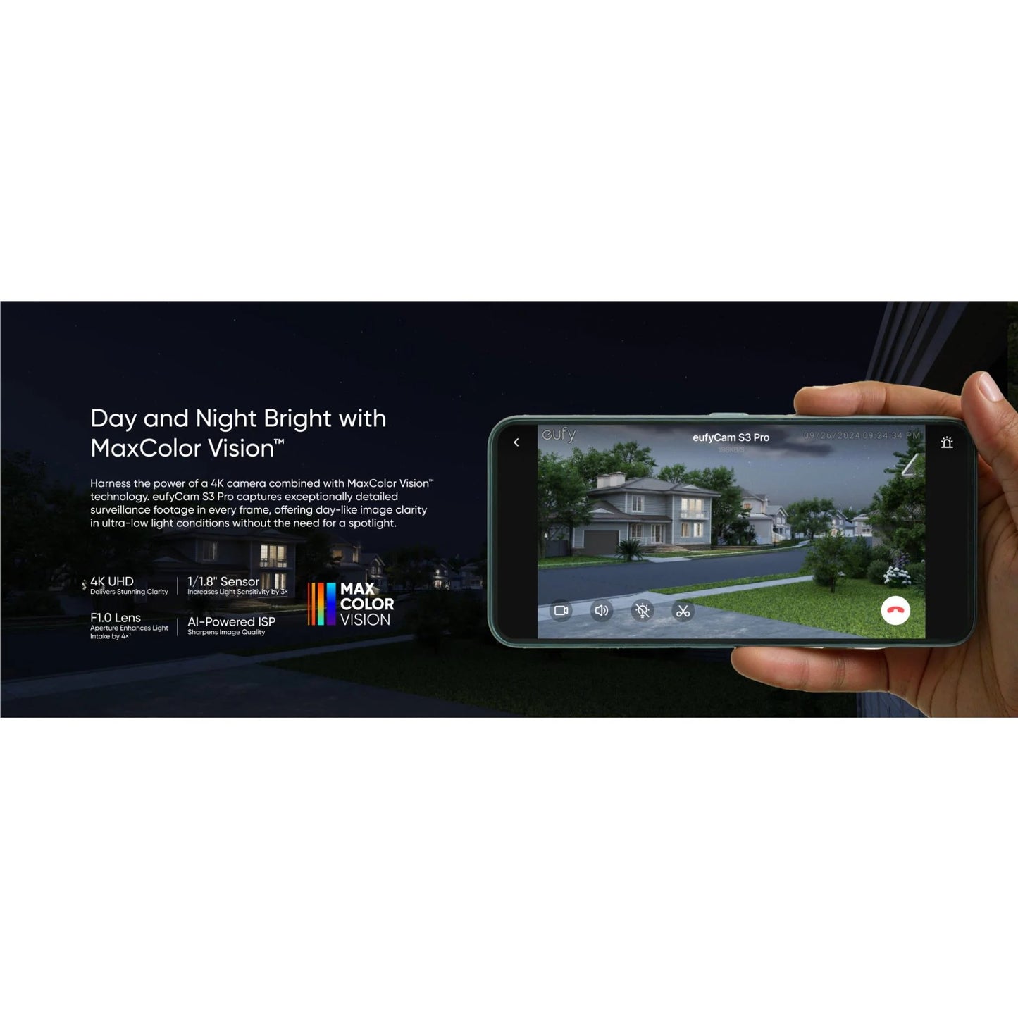 Eufy Security eufyCam S3 Pro 4K Outdoor Wire-Free Battery Solar Camera Kit - 2 Pack