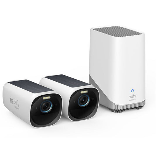 Eufy Security eufyCam 3 (S330) 4K Outdoor Wire-Free Battery Solar Camera Kit - 2 Pack