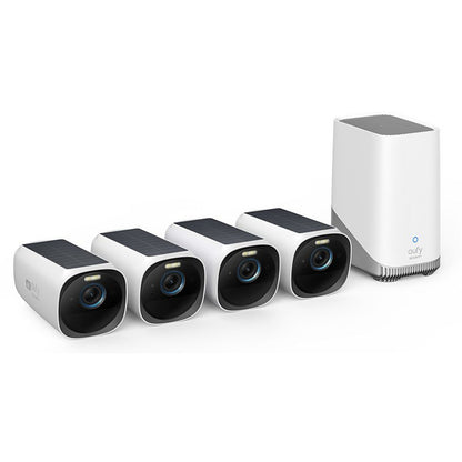 Eufy Security eufyCam 3 (S330) 4K Outdoor Wire-Free Battery Solar Camera Kit - 4 Pack