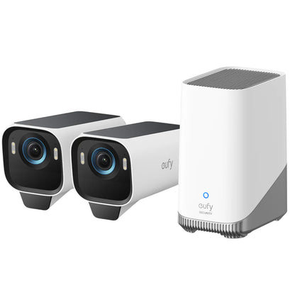 Eufy Security eufyCam S3 Pro 4K Outdoor Wire-Free Battery Solar Camera Kit - 2 Pack