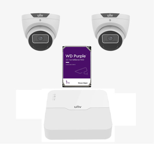 Uniview CCTV 2x Camera Kit (4-Channel)